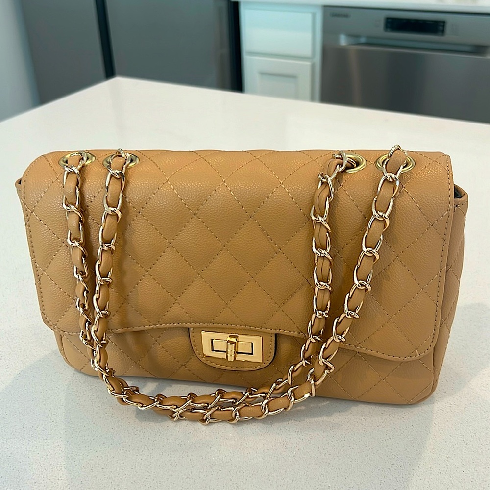 Gold LAVISH Tan Handbag
